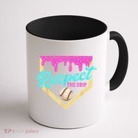 Respect The Drip Baseball Home Plate Ice Cream Dripping Coffee Mug thumb 1