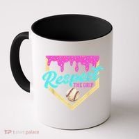 Respect The Drip Baseball Home Plate Ice Cream Dripping Coffee Mug thumb 0