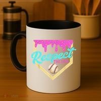 Respect The Drip Baseball Home Plate Ice Cream Dripping Coffee Mug thumb 4