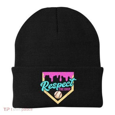Respect The Drip Baseball Home Plate Ice Cream Dripping Beanie
