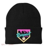 Respect The Drip Baseball Home Plate Ice Cream Dripping Beanie thumb 0