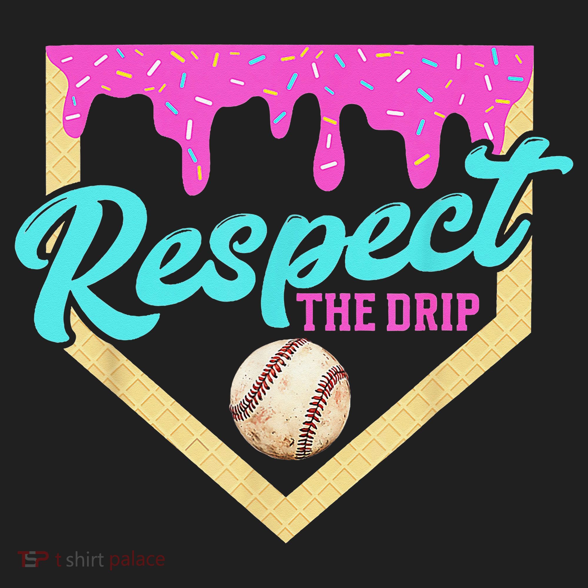 Respect The Drip Baseball Home Plate Ice Cream Dripping Beanie