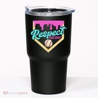 Respect The Drip Baseball Home Plate Ice Cream Dripping Tumbler thumb 0