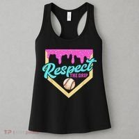 Respect The Drip Baseball Home Plate Ice Cream Dripping Women's Tank Top thumb 3