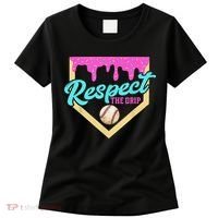 Respect The Drip Baseball Home Plate Ice Cream Dripping Women's T-Shirt thumb 0