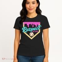 Respect The Drip Baseball Home Plate Ice Cream Dripping Women's T-Shirt thumb 4