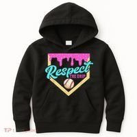 Respect The Drip Baseball Home Plate Ice Cream Dripping Kids Hoodie thumb 0