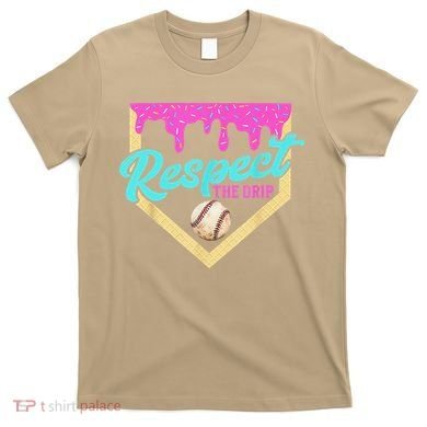 Respect The Drip Baseball Home Plate Ice Cream Dripping T-Shirt