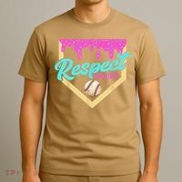 Respect The Drip Baseball Home Plate Ice Cream Dripping T-Shirt thumb 3