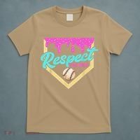 Respect The Drip Baseball Home Plate Ice Cream Dripping T-Shirt thumb 5