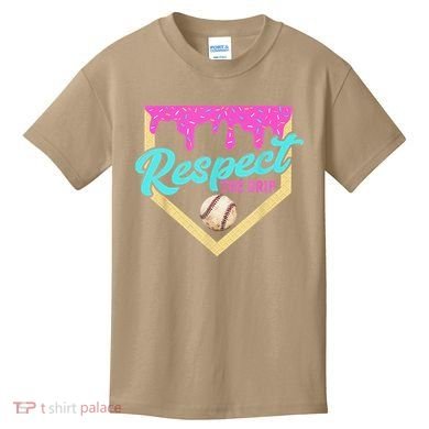 Respect The Drip Baseball Home Plate Ice Cream Dripping Kids T-Shirt