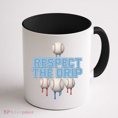 Respect The Drip Baseball Ice Coffee Mug back