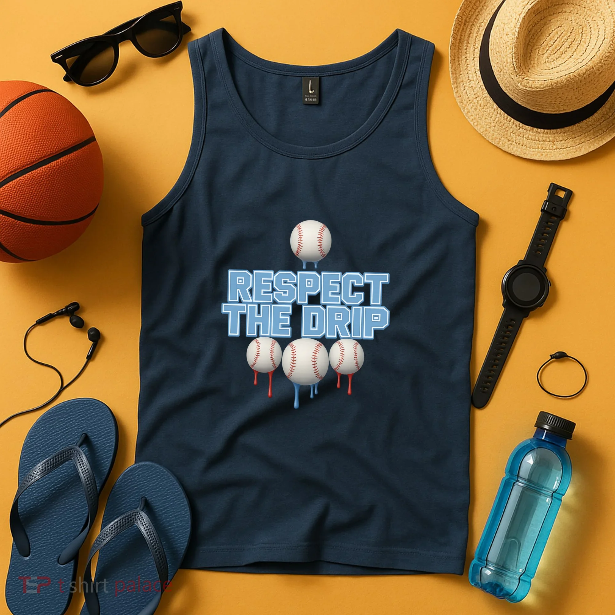 Respect The Drip Baseball Ice Tank Top