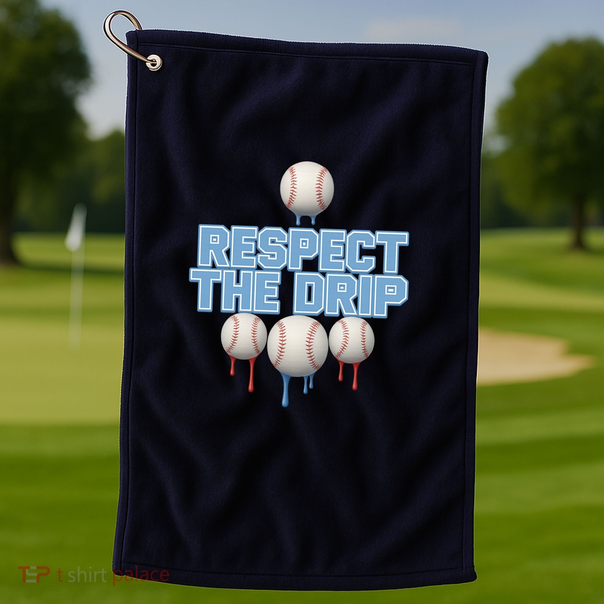 Respect The Drip Baseball Ice Golf Towel