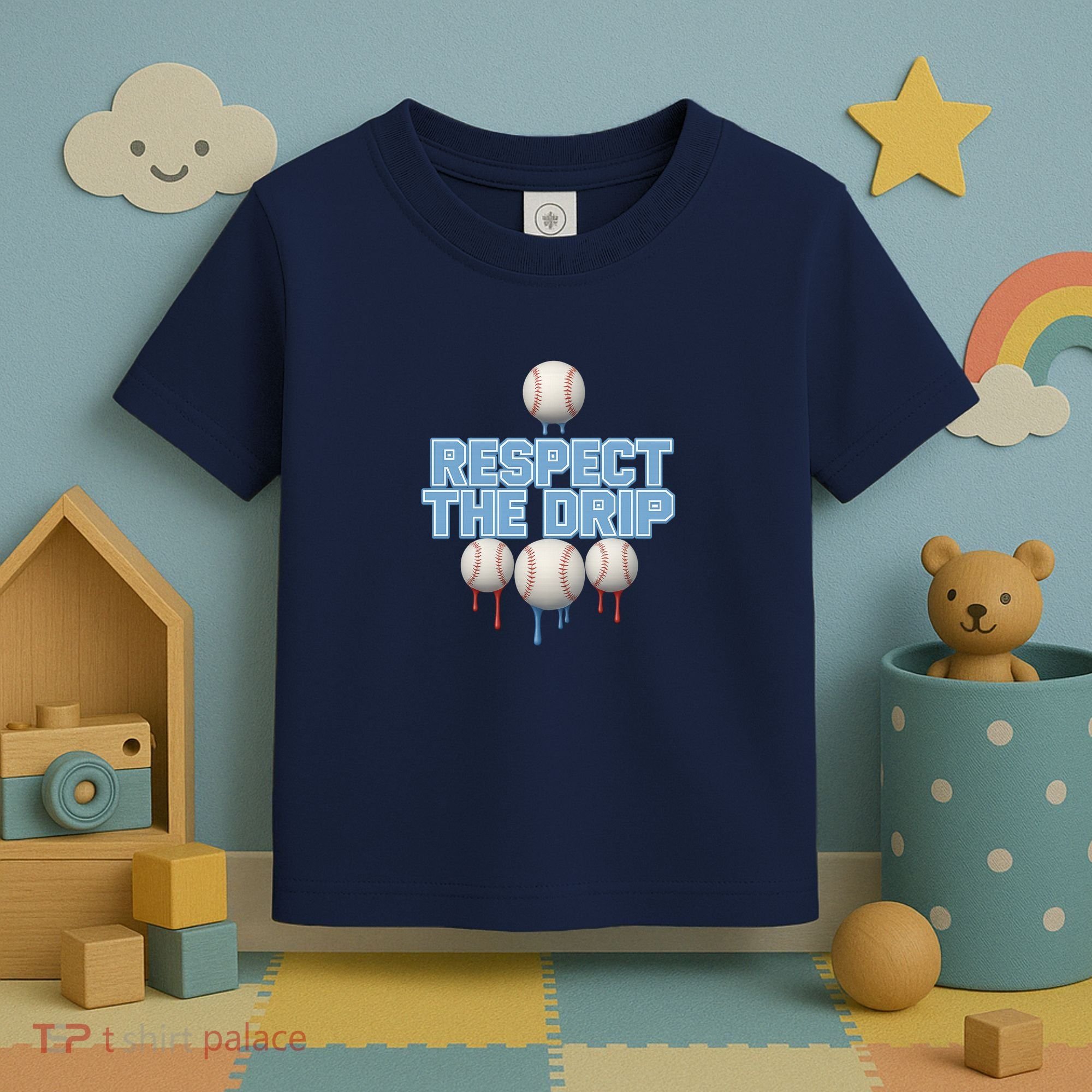 Respect The Drip Baseball Ice Toddler T-Shirt