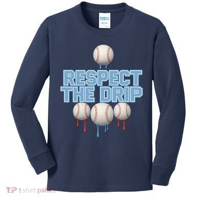 Respect The Drip Baseball Ice Kids Long Sleeve Shirt