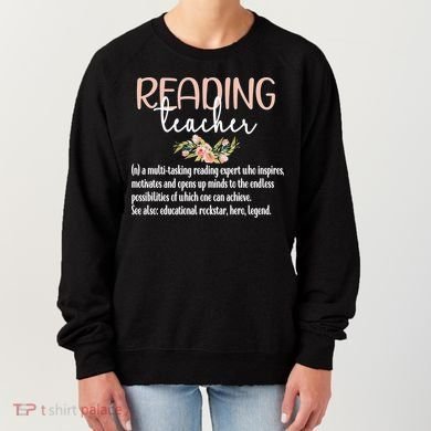 Reading Teacher Definition School Book Reading Specialist Gift Women's Sweatshirt