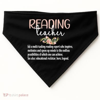Reading Teacher Definition School Book Reading Specialist Gift USA-Made Doggie Bandana
