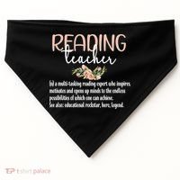 Reading Teacher Definition School Book Reading Specialist Gift USA-Made Doggie Bandana thumb 0
