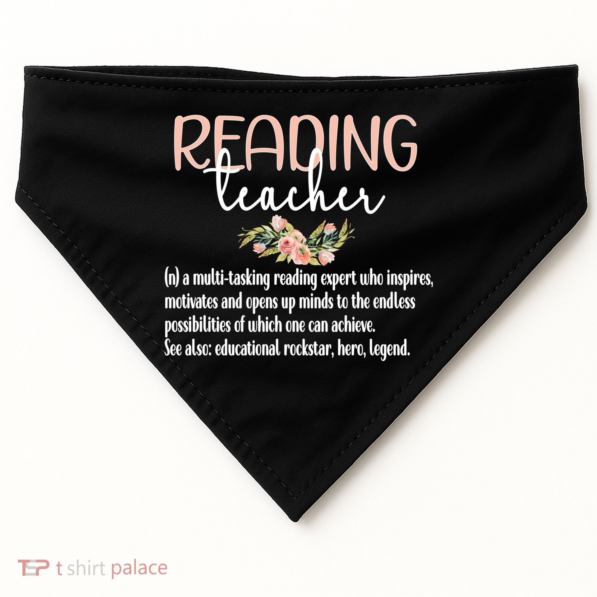 Reading Teacher Definition School Book Reading Specialist Gift USA-Made Doggie Bandana
