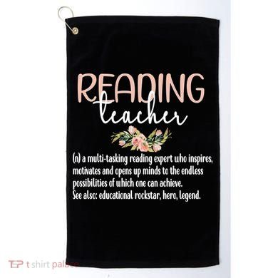 Reading Teacher Definition School Book Reading Specialist Gift Golf Towel