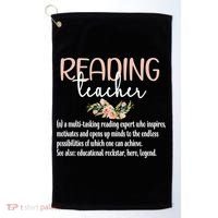 Reading Teacher Definition School Book Reading Specialist Gift Golf Towel thumb 0