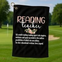 Reading Teacher Definition School Book Reading Specialist Gift Golf Towel thumb 1