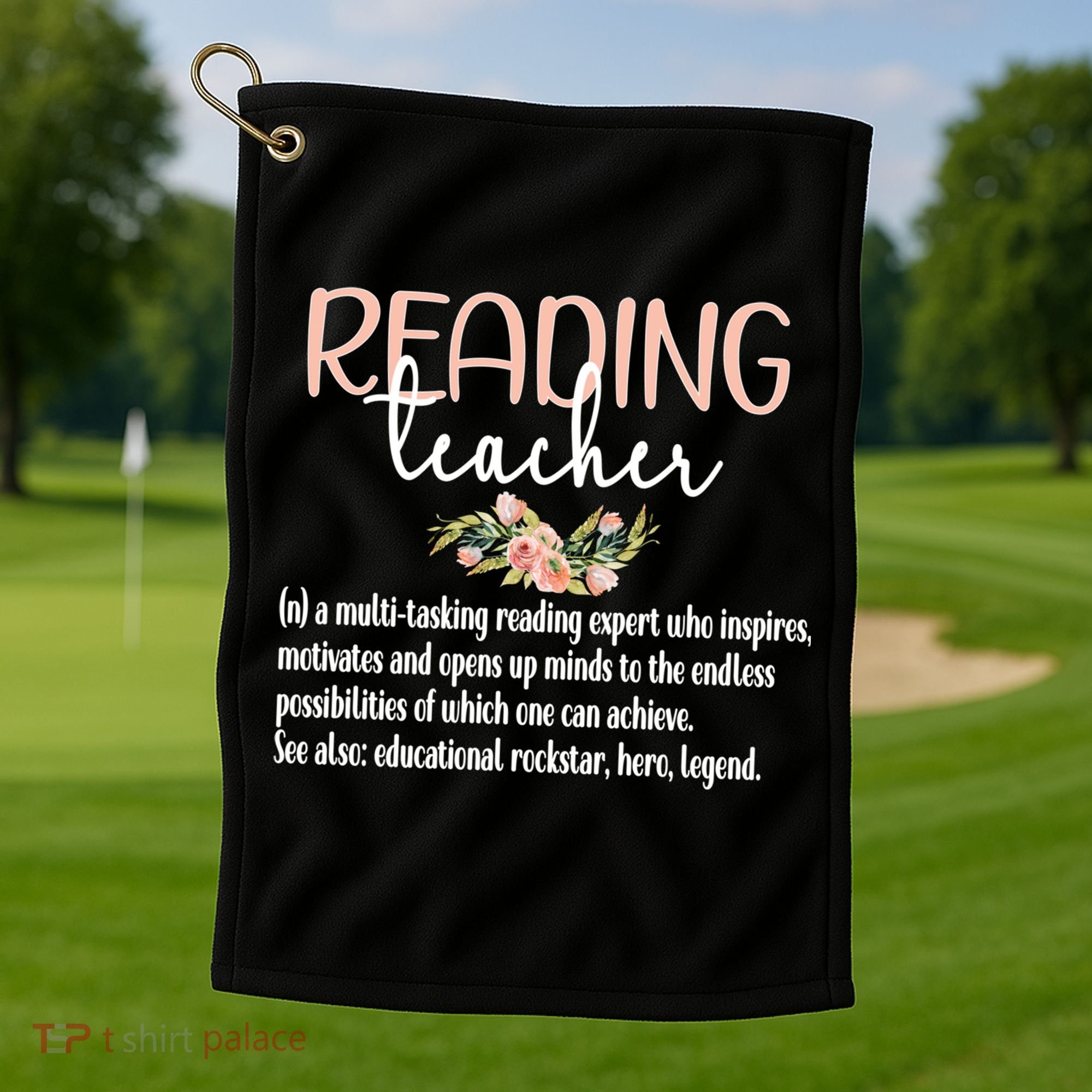 Reading Teacher Definition School Book Reading Specialist Gift Golf Towel