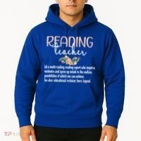 Reading Teacher Definition School Book Reading Specialist Gift Hoodie thumb 2