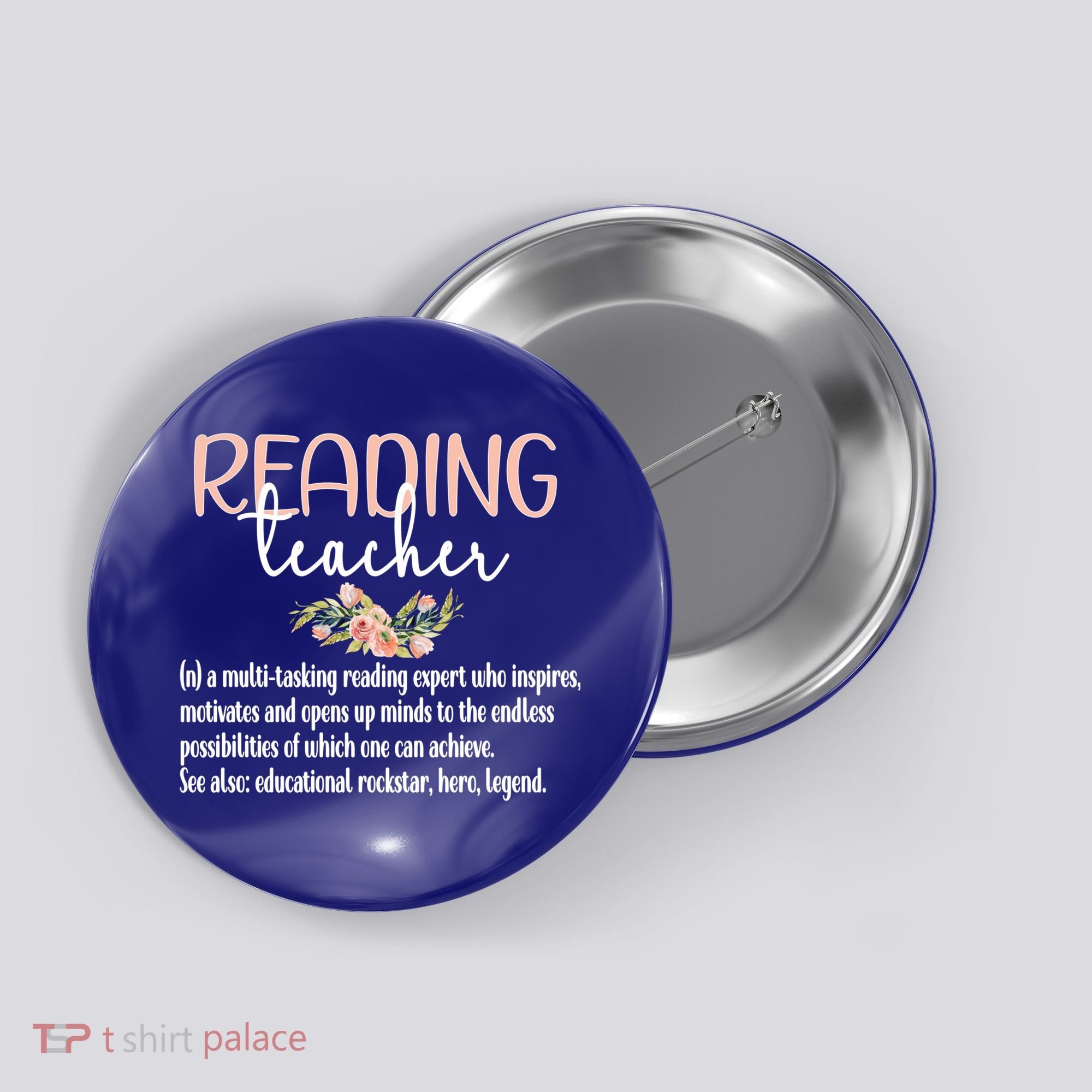 Reading Teacher Definition School Book Reading Specialist Gift Button