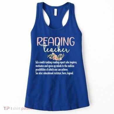 Reading Teacher Definition School Book Reading Specialist Gift Women's Tank Top