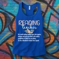 Reading Teacher Definition School Book Reading Specialist Gift Women's Tank Top thumb 3