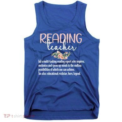 Reading Teacher Definition School Book Reading Specialist Gift Tank Top