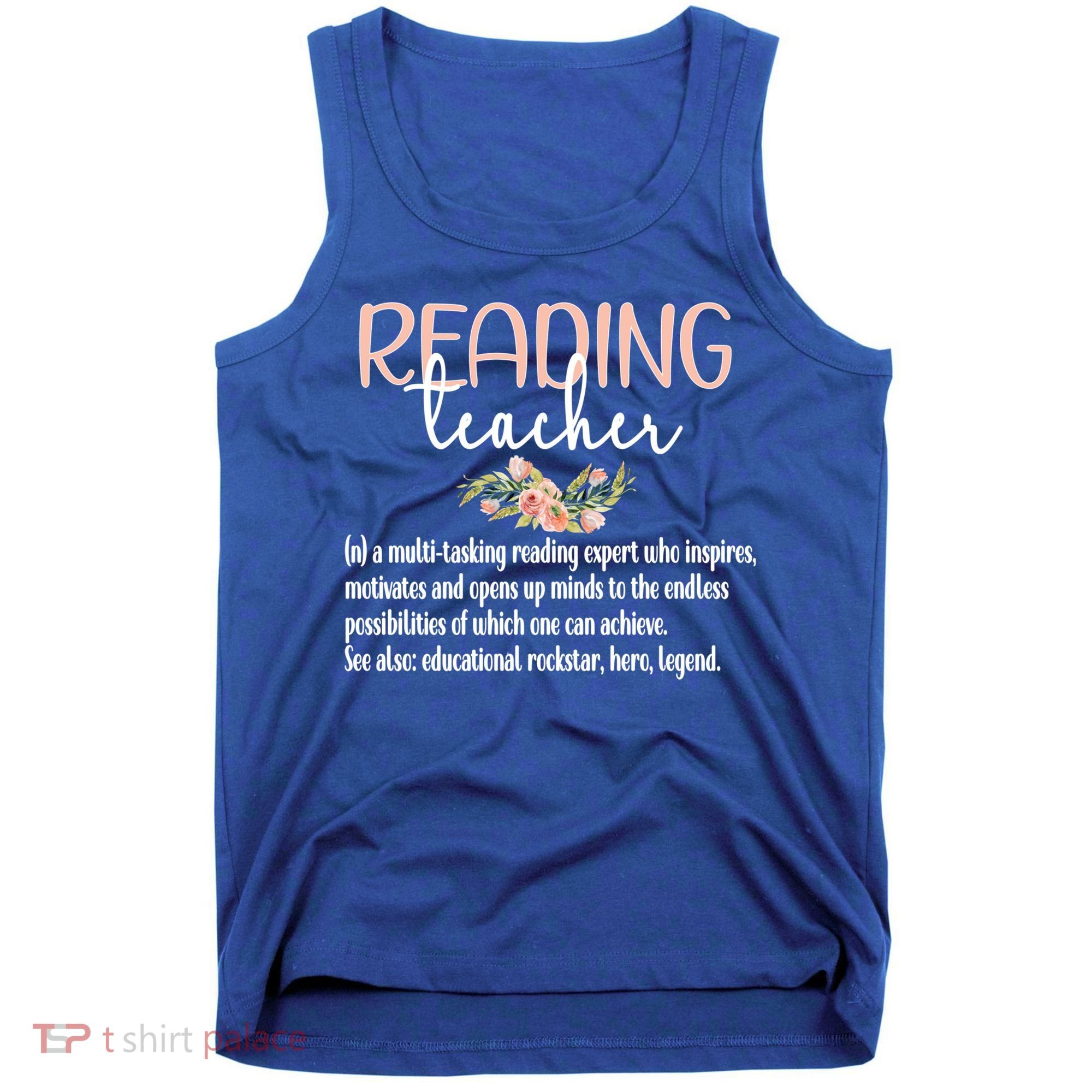 Reading Teacher Definition School Book Reading Specialist Gift Tank Top