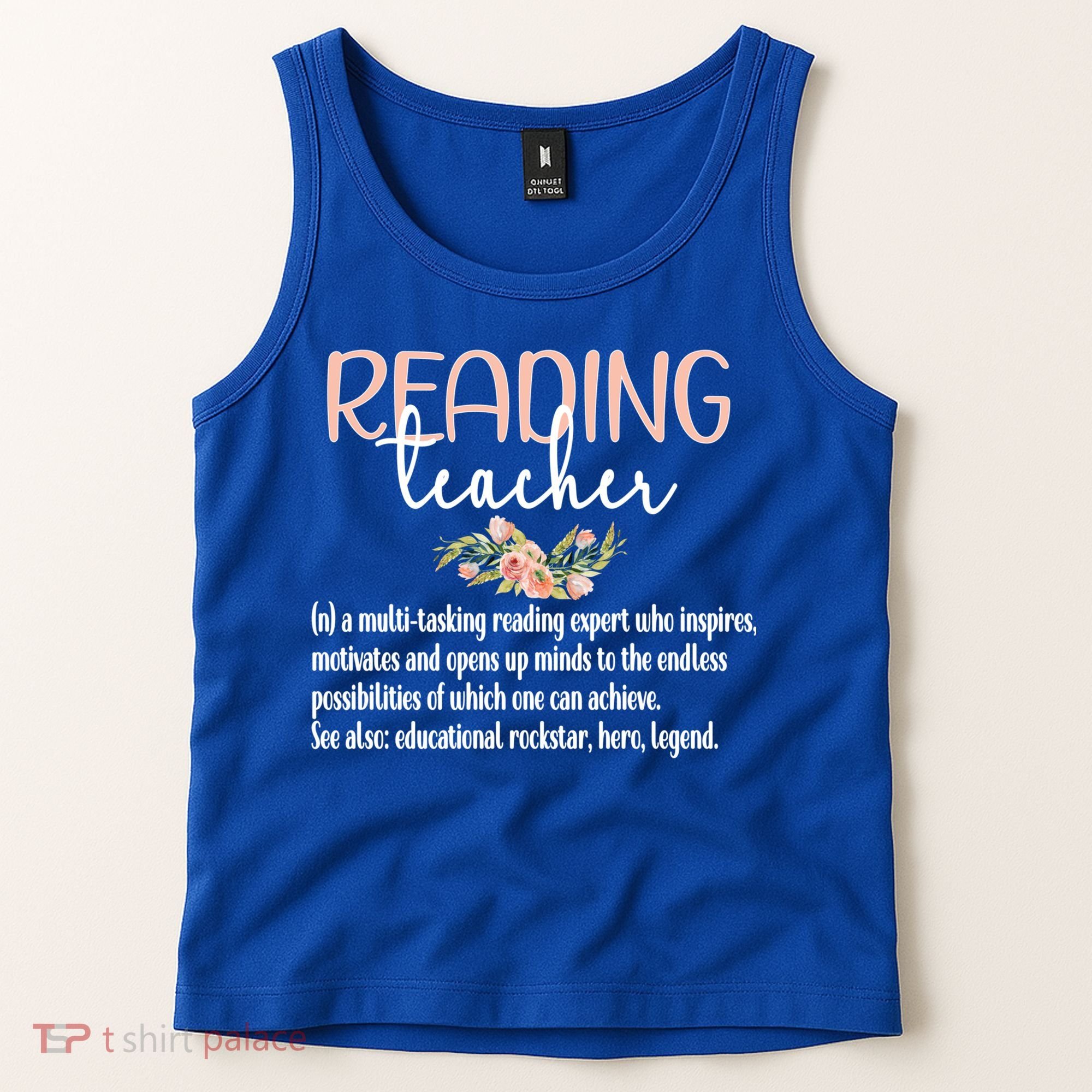 Reading Teacher Definition School Book Reading Specialist Gift Tank Top