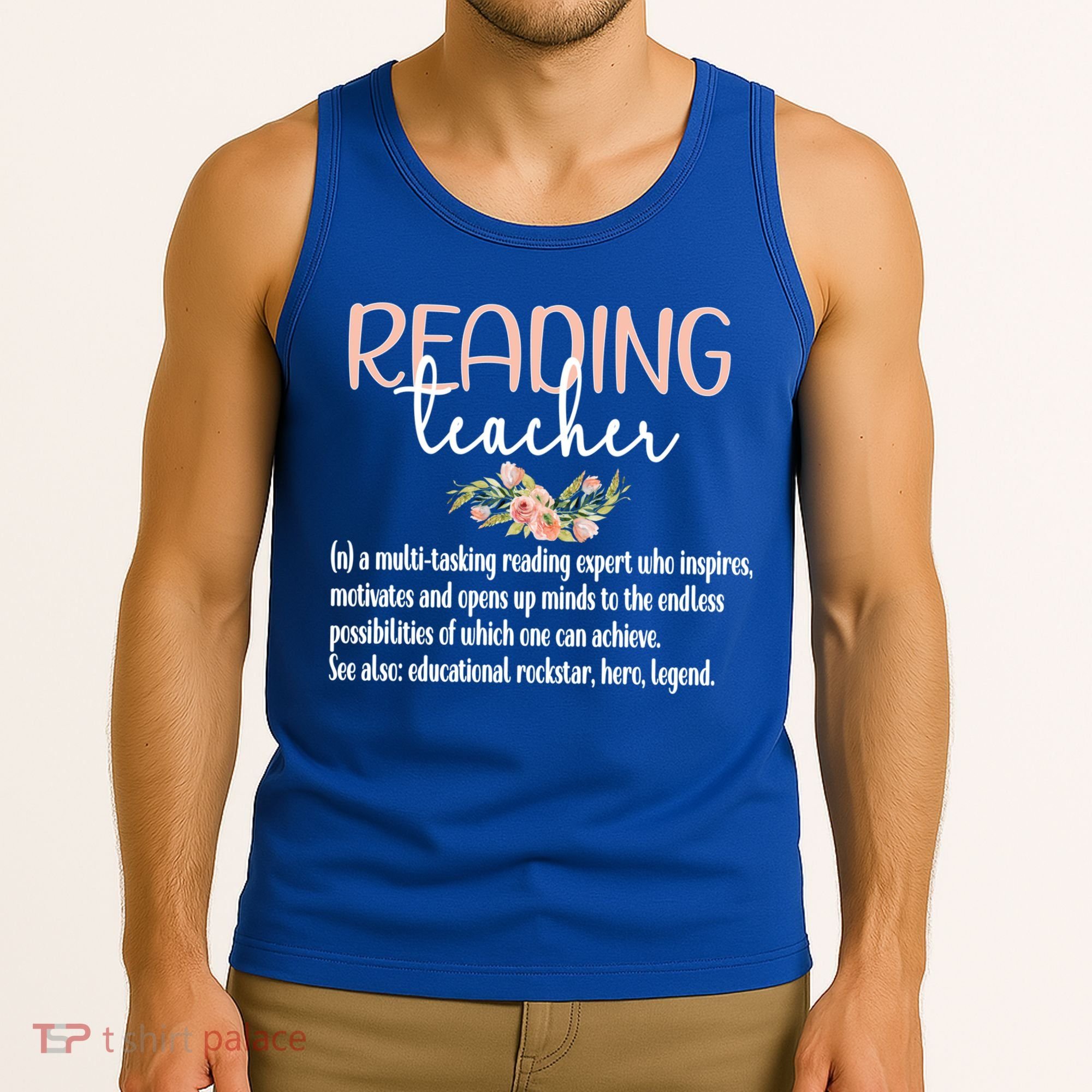 Reading Teacher Definition School Book Reading Specialist Gift Tank Top