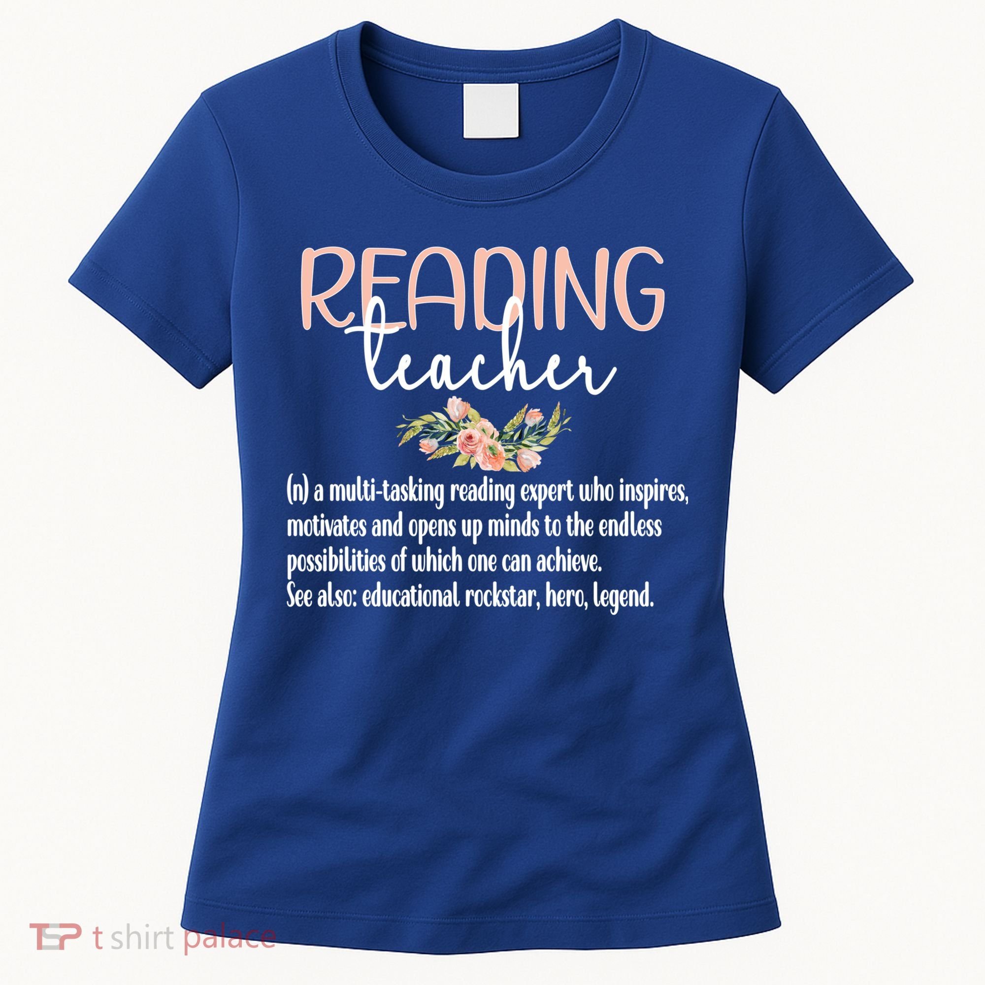 Reading Teacher Definition School Book Reading Specialist Gift Women's T-Shirt