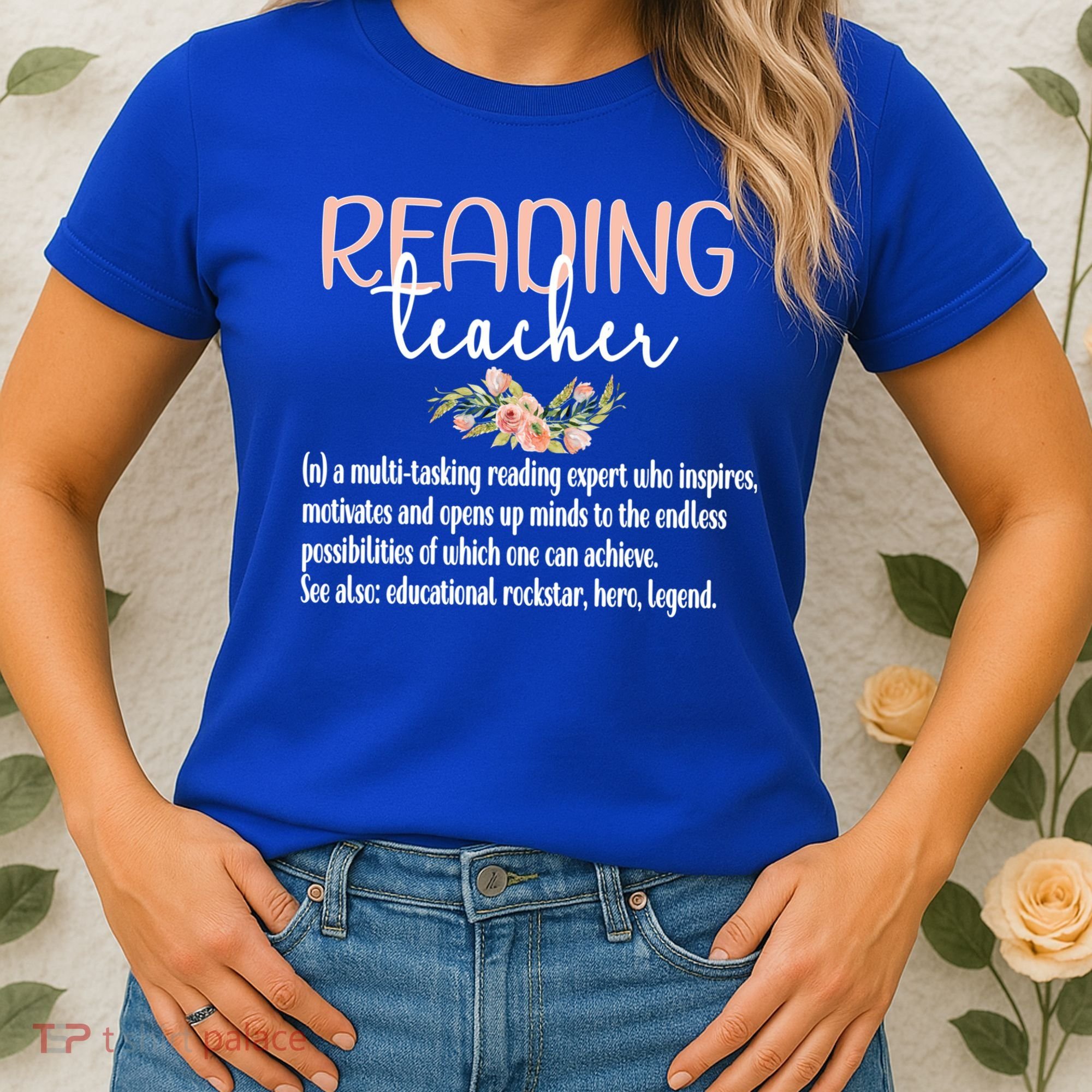 Reading Teacher Definition School Book Reading Specialist Gift Women's T-Shirt