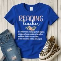 Reading Teacher Definition School Book Reading Specialist Gift Women's T-Shirt thumb 3
