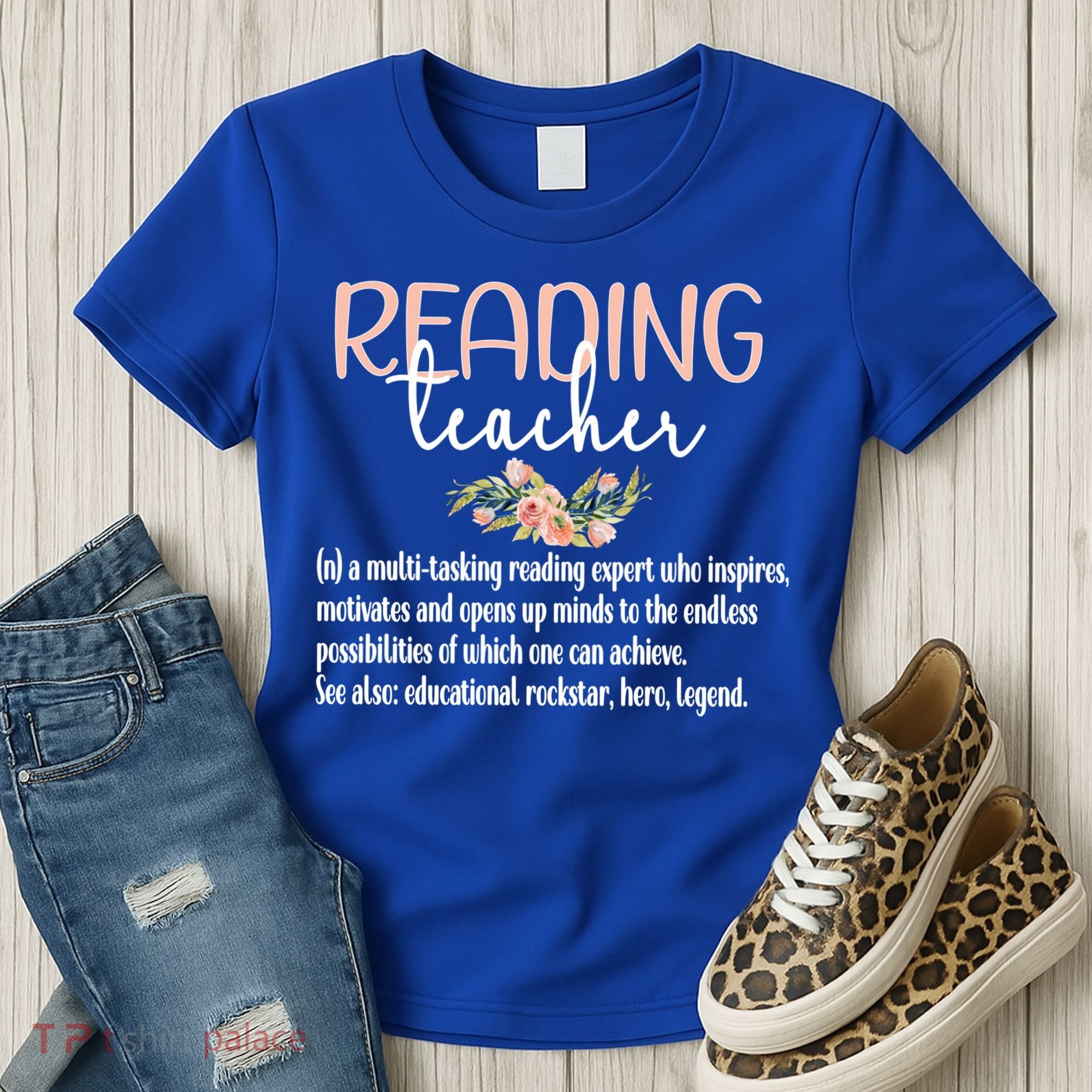 Reading Teacher Definition School Book Reading Specialist Gift Women's T-Shirt