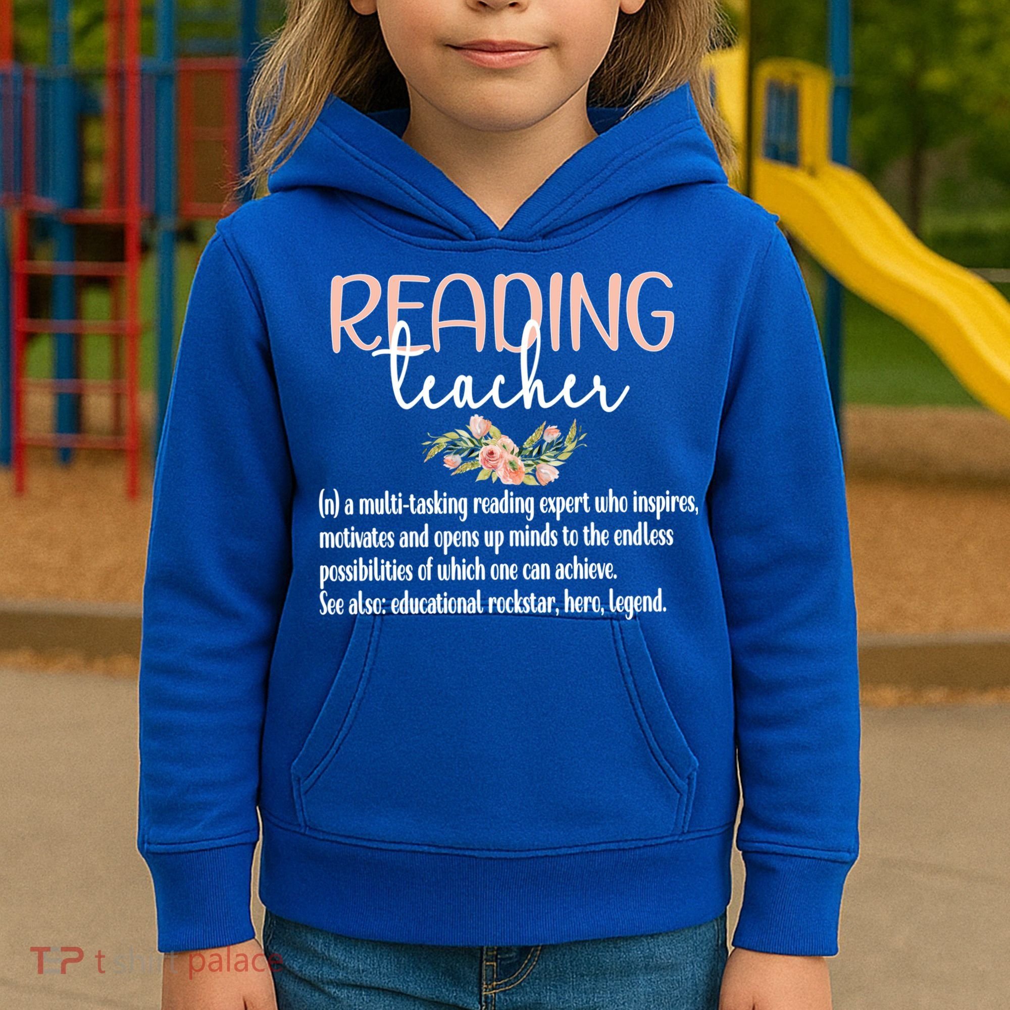 Reading Teacher Definition School Book Reading Specialist Gift Kids Hoodie