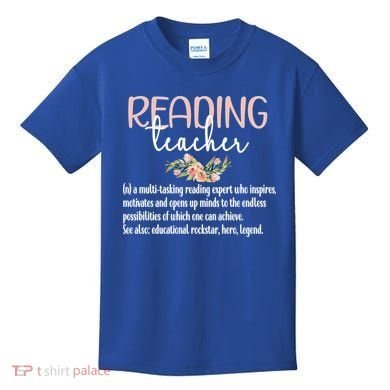 Reading Teacher Definition School Book Reading Specialist Gift Kids T-Shirt