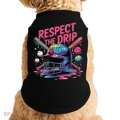 Respect The Drip Baseball Bat Ice Cream Drip Doggie Tank