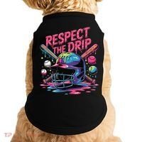 Respect The Drip Baseball Bat Ice Cream Drip Doggie Tank thumb 0