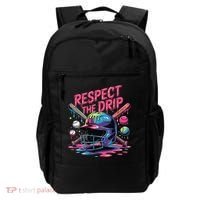 Respect The Drip Baseball Bat Ice Cream Drip Backpack thumb 0