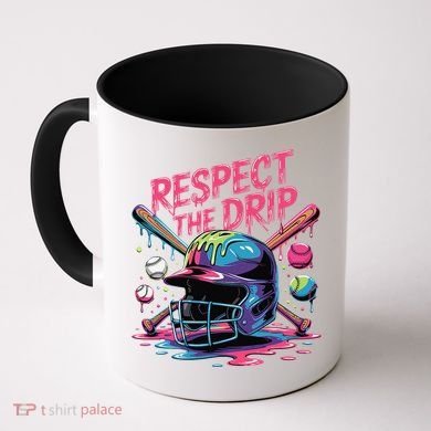 Respect The Drip Baseball Bat Ice Cream Drip Coffee Mug