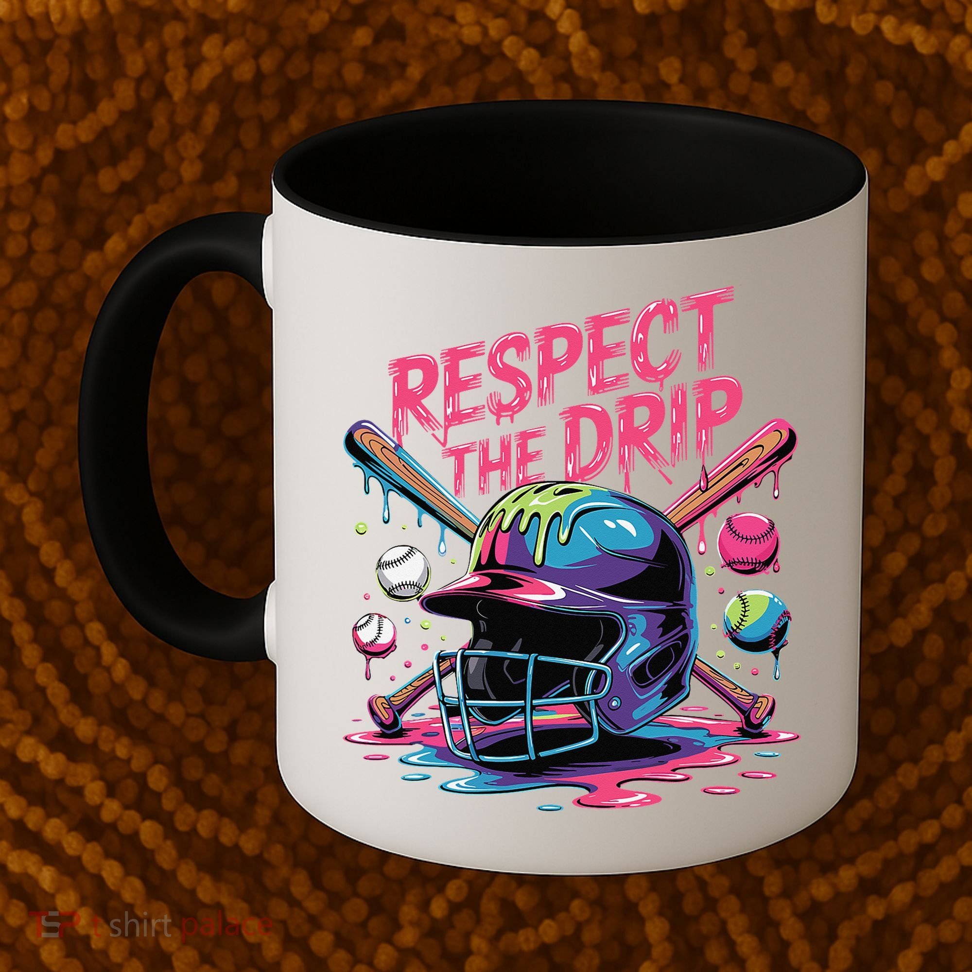 Respect The Drip Baseball Bat Ice Cream Drip Coffee Mug
