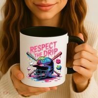 Respect The Drip Baseball Bat Ice Cream Drip Coffee Mug thumb 3