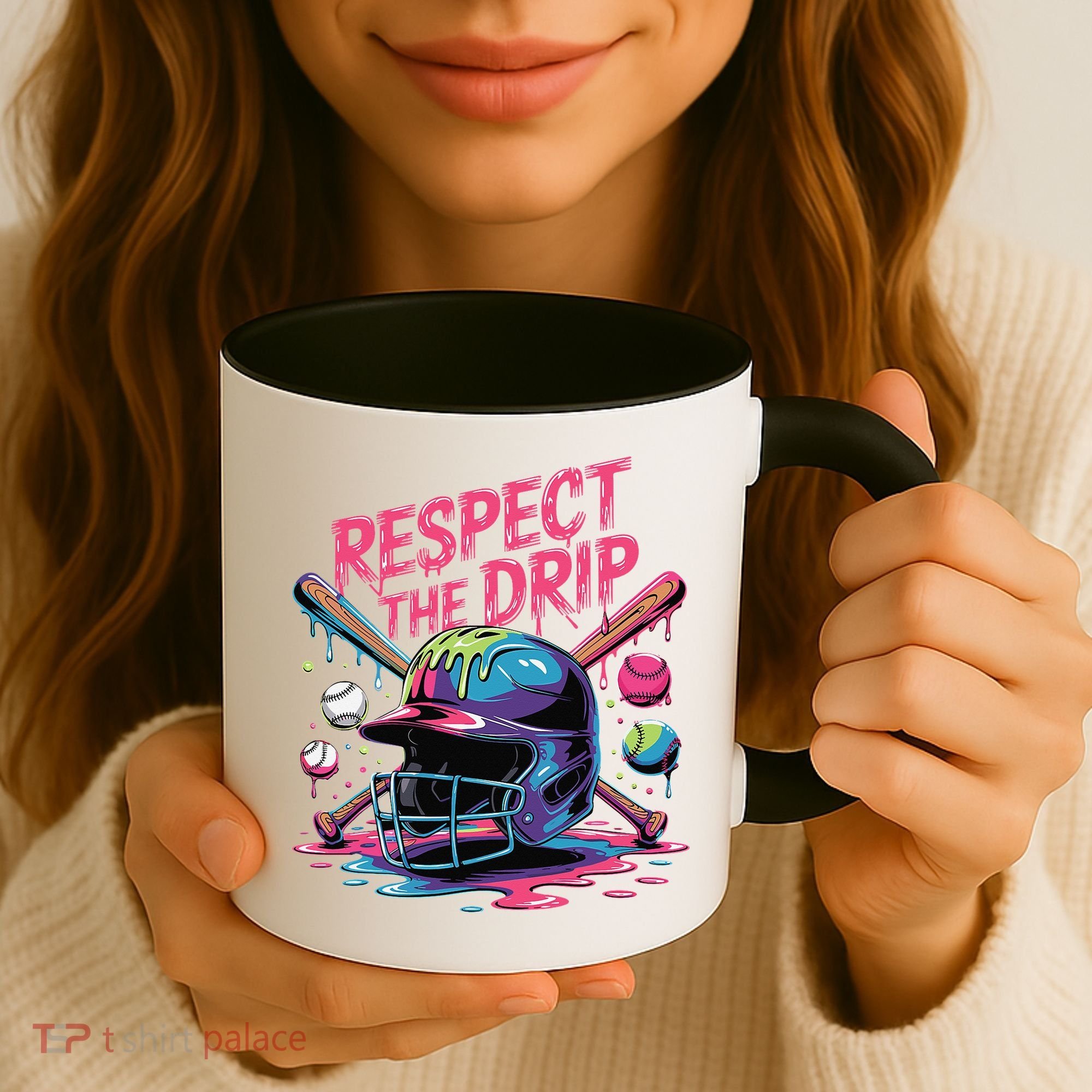 Respect The Drip Baseball Bat Ice Cream Drip Coffee Mug