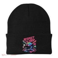 Respect The Drip Baseball Bat Ice Cream Drip Beanie thumb 0